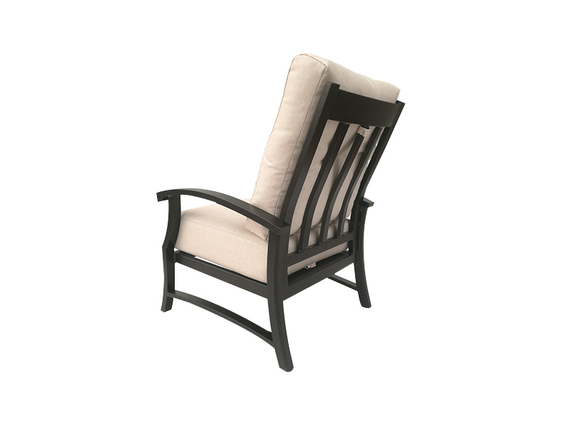 FAUTEUIL DE CLUB DE PATIO LODGE EN ALUMINIUM BRONZE VIEILLI AVEC COUSSINS
