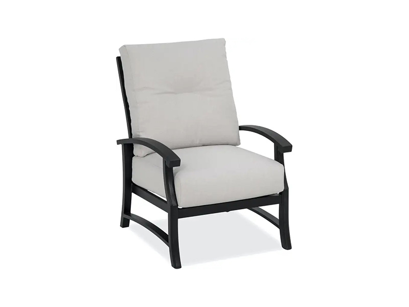 FAUTEUIL DE CLUB DE PATIO LODGE EN ALUMINIUM BRONZE VIEILLI AVEC COUSSINS