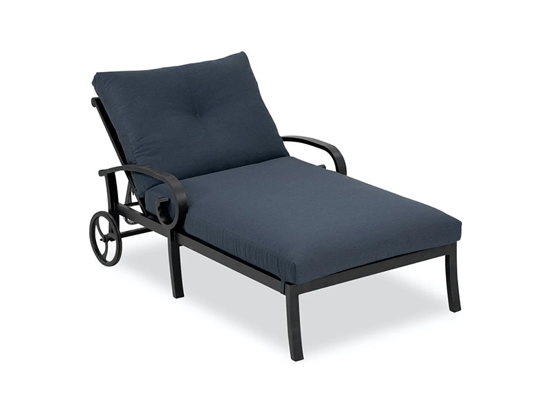CHAISE LONGUE DOUBLE SOLSTICE EN ALUMINIUM AVEC COUSSINS