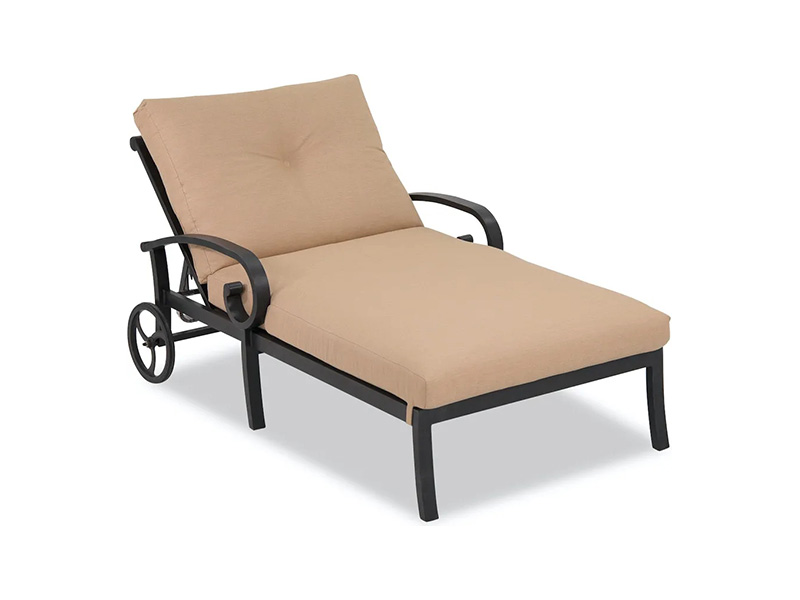 CHAISE LONGUE DOUBLE SOLSTICE EN ALUMINIUM AVEC COUSSINS