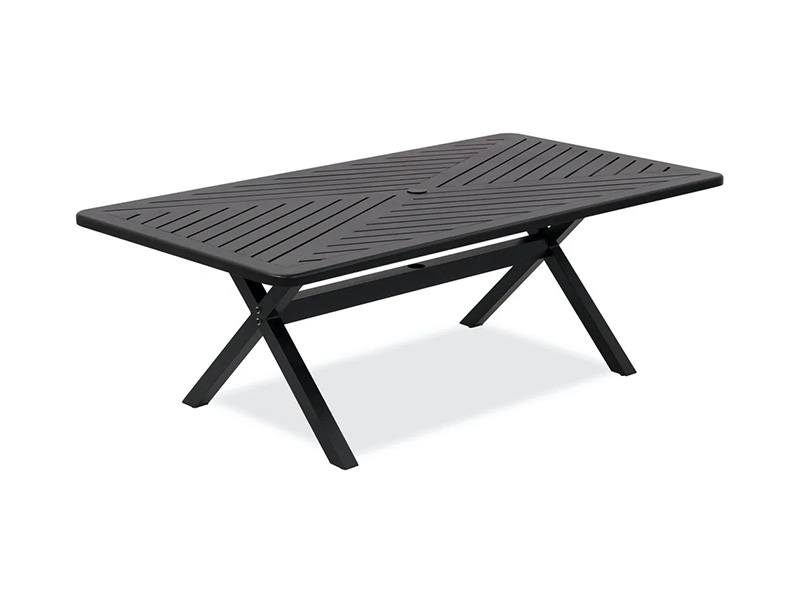 TABLE À MANGER DE PATIO SOLSTICE EN ALUMINIUM BRONZE VIEILLI 84 X 44 POUCES