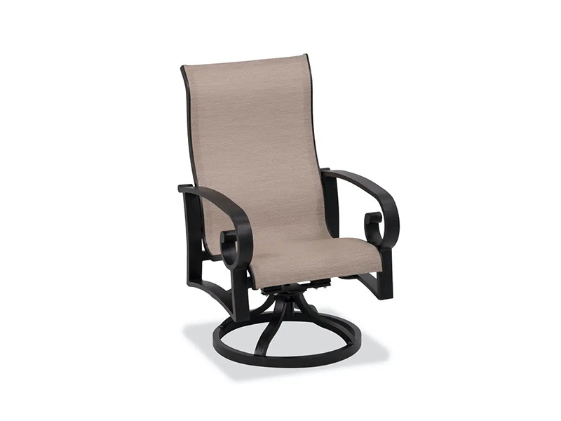 CHAISE À MANGER SOLSTICE EN ALUMINIUM BRONZE VIEILLI AVEC TRESSES ÉLASTIQUES